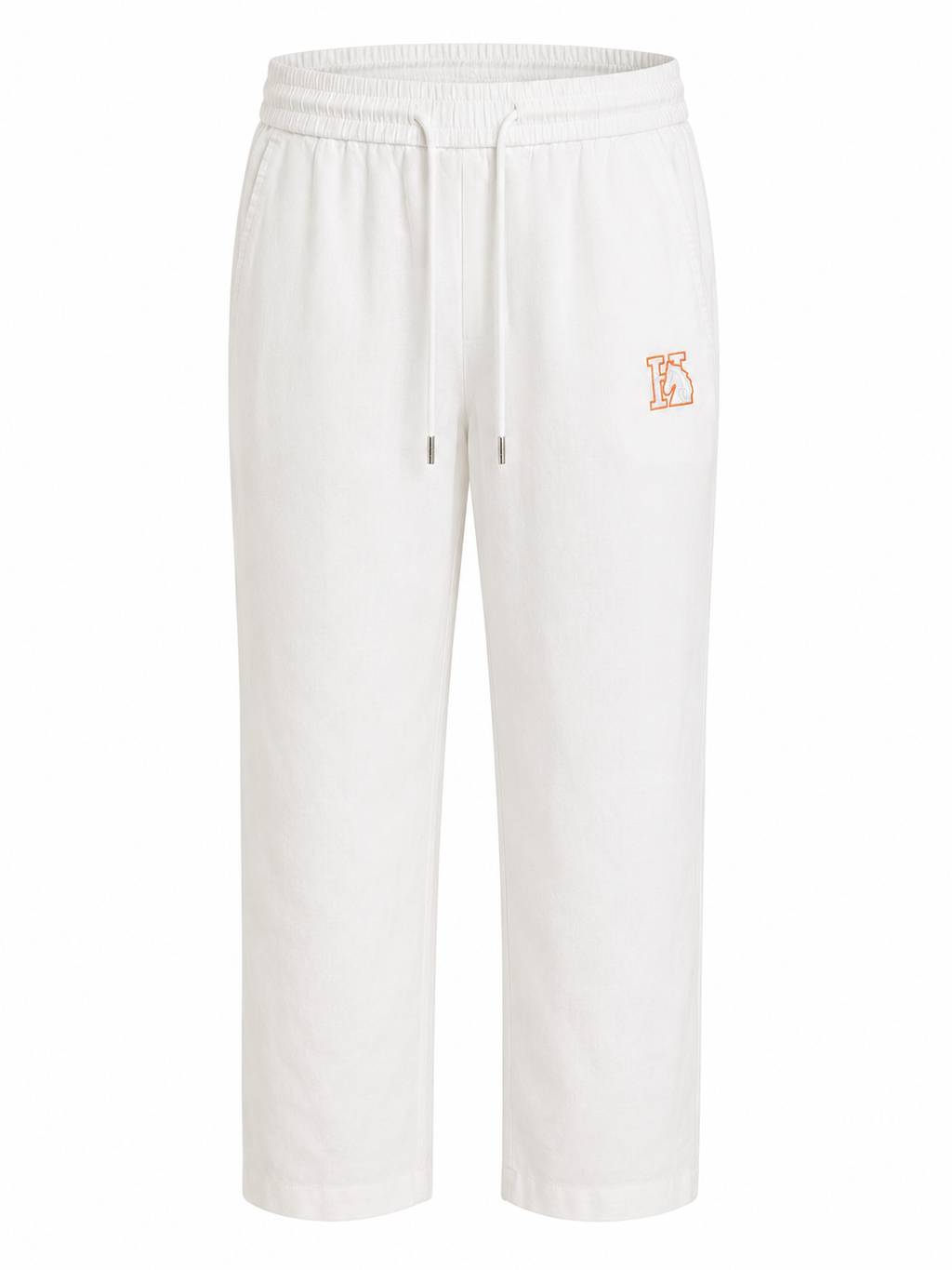 White Linen Drawstring Trousers