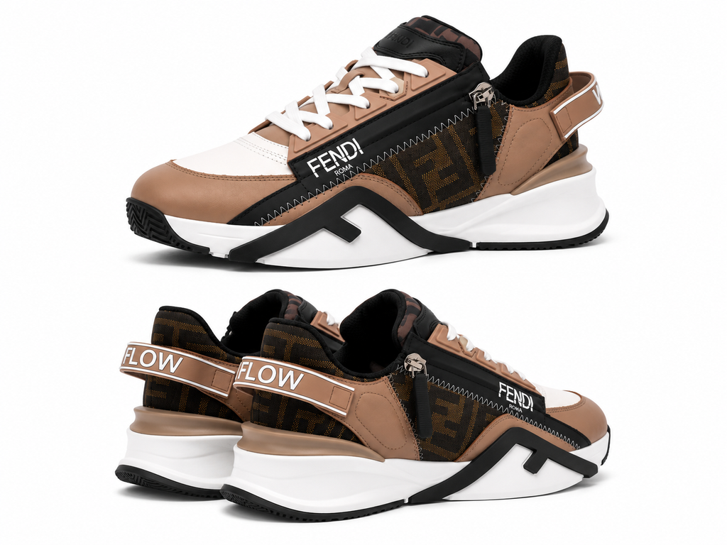 Fendi Flow Sneakers – Brown / White / Black