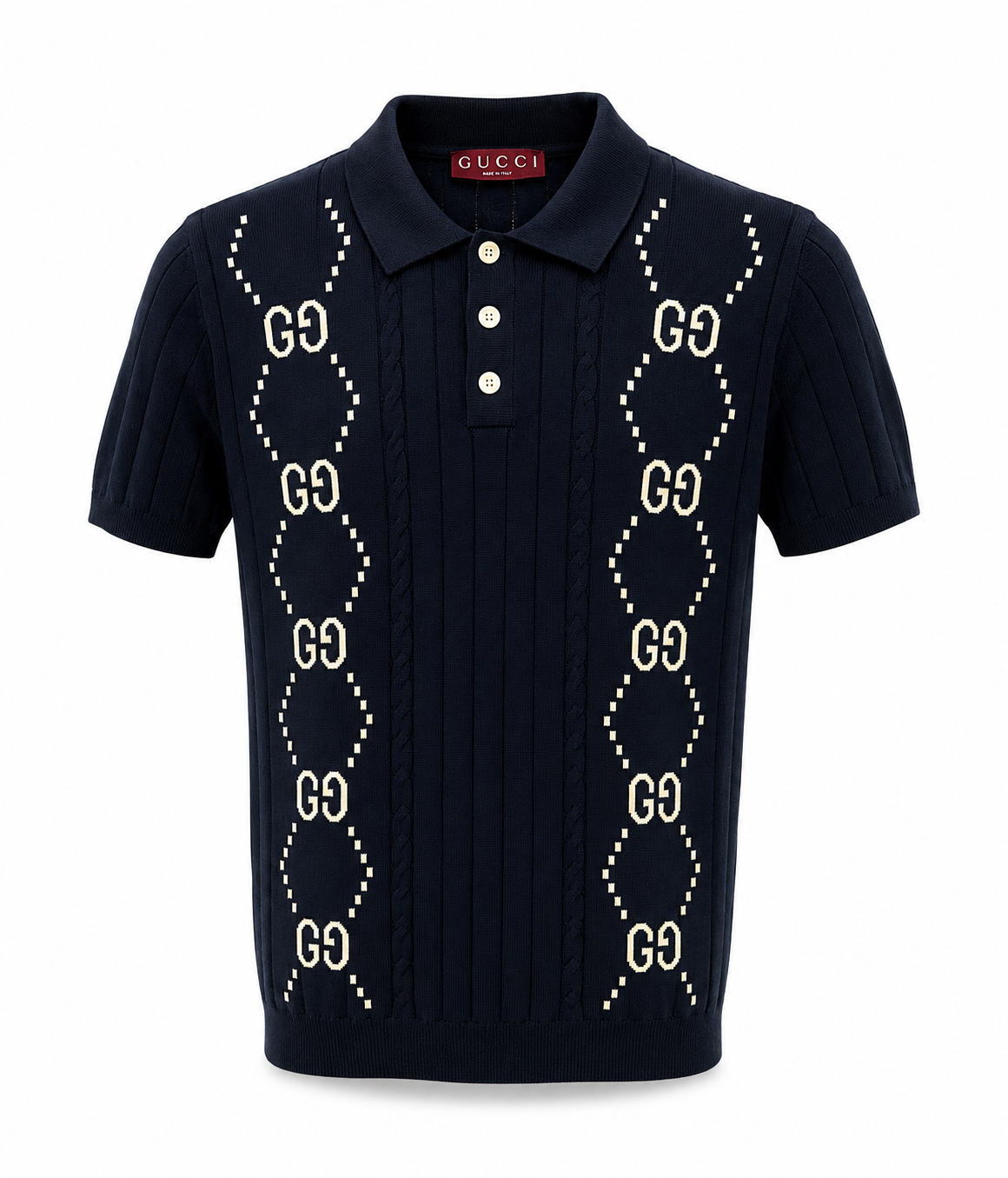GG Knit Polo – Navy / Cream