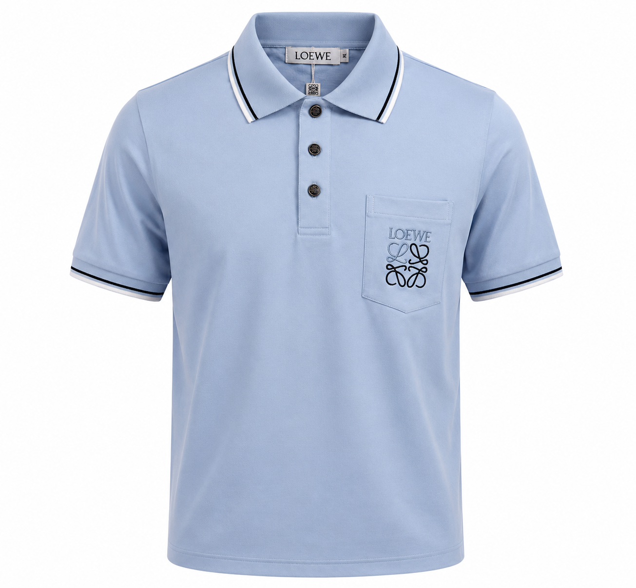 Mercerized Cotton Polo – Baby Blue