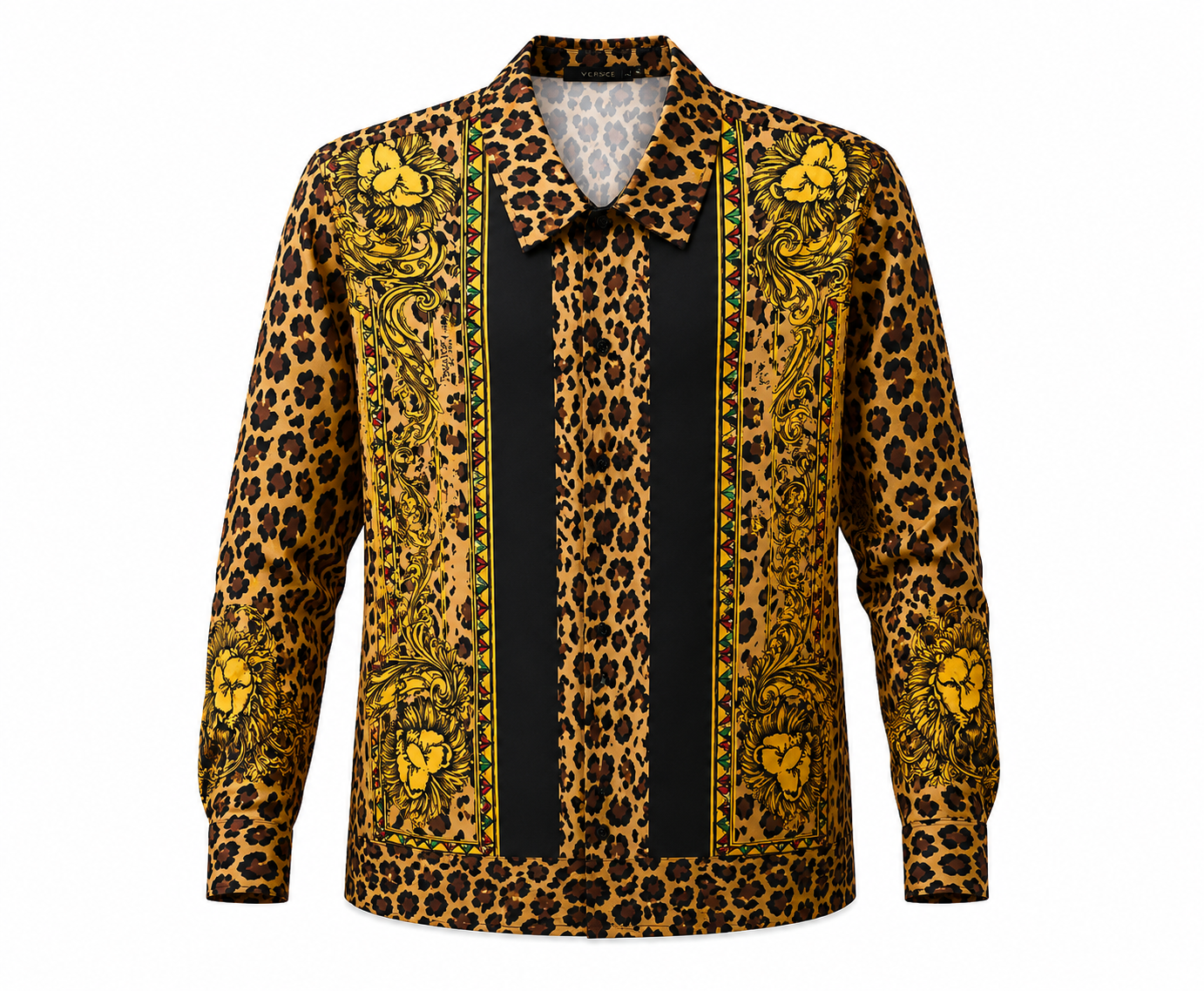 Versace Baroque Leopard Silk Shirt