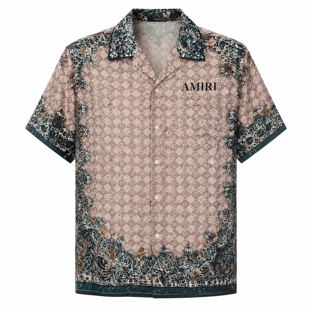 AMIRI -     Stone Mosaic Camp Collar Shirt