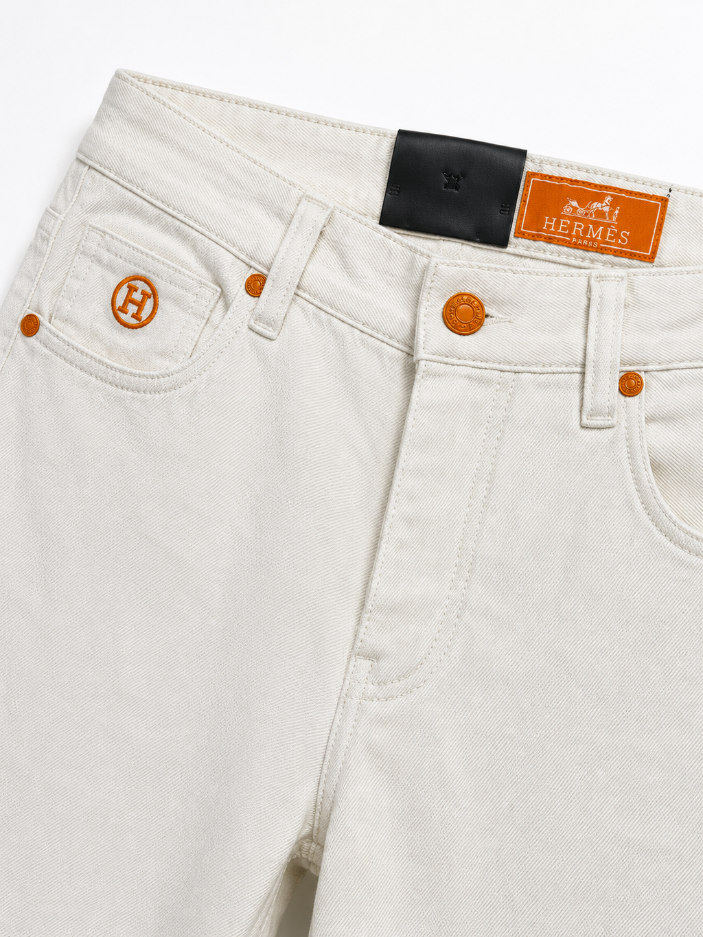 Hermes White Premium Denim Jeans