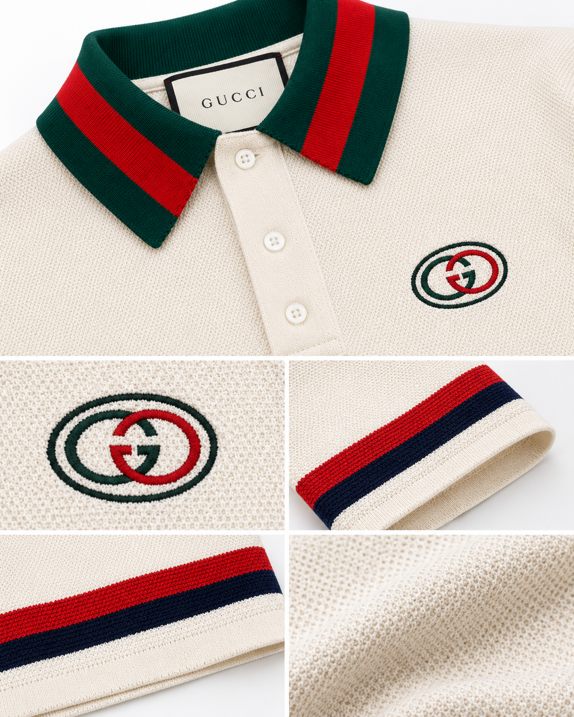 Gucci Knit Polo – Off White