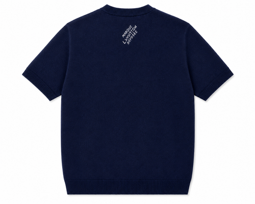 1V Knit T-Shirt – Navy Blue