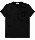 Moncler Black Velvet Print T-Shirt