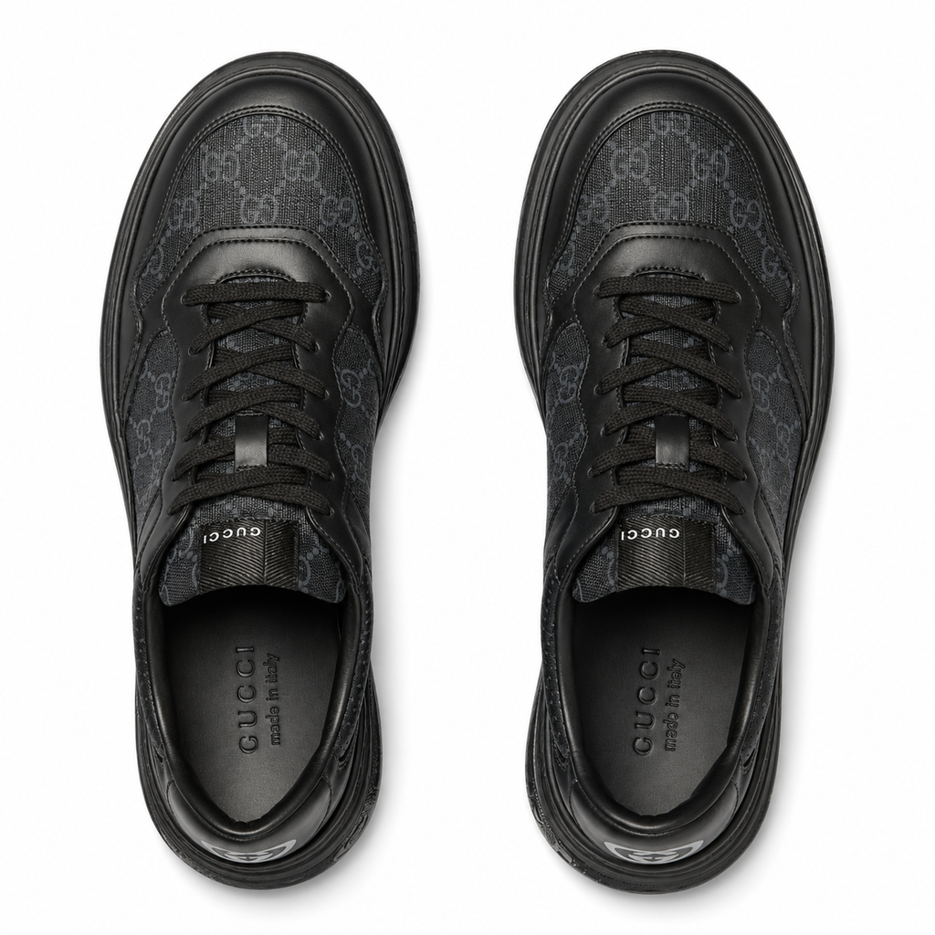 GC-Black Monogrami Platform Sneakers