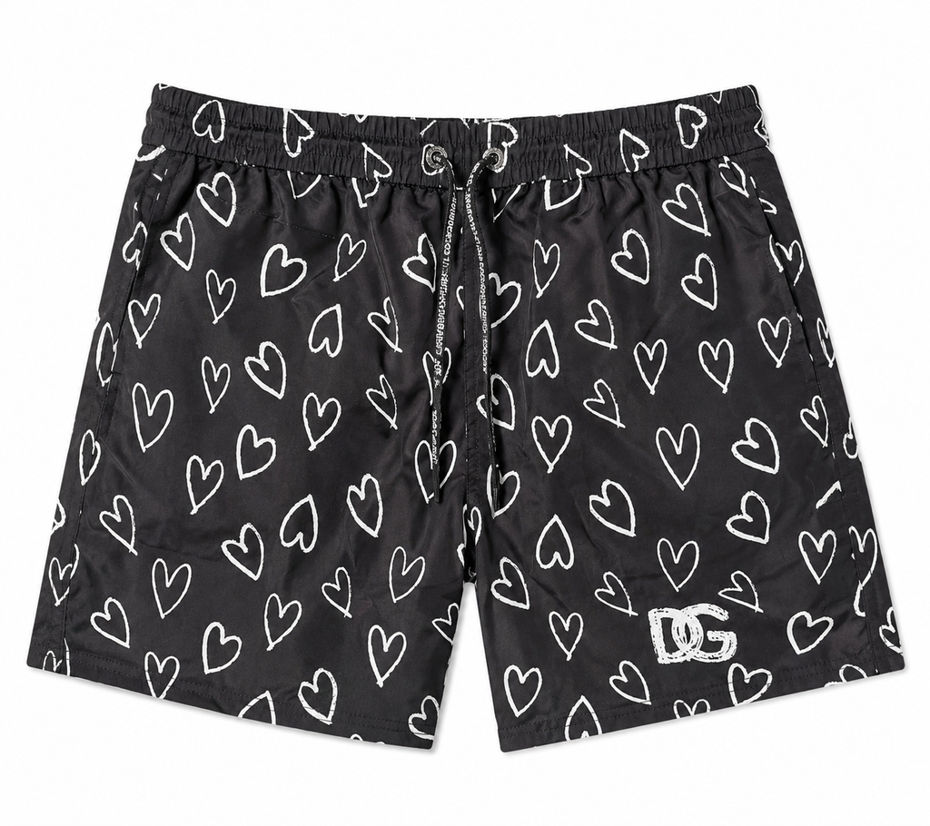 Heart Print Swim Shorts