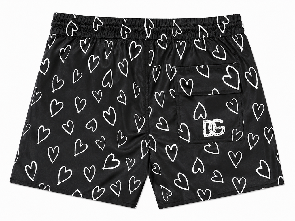 Heart Print Swim Shorts