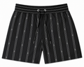 Pinstripe Swim Shorts – Black