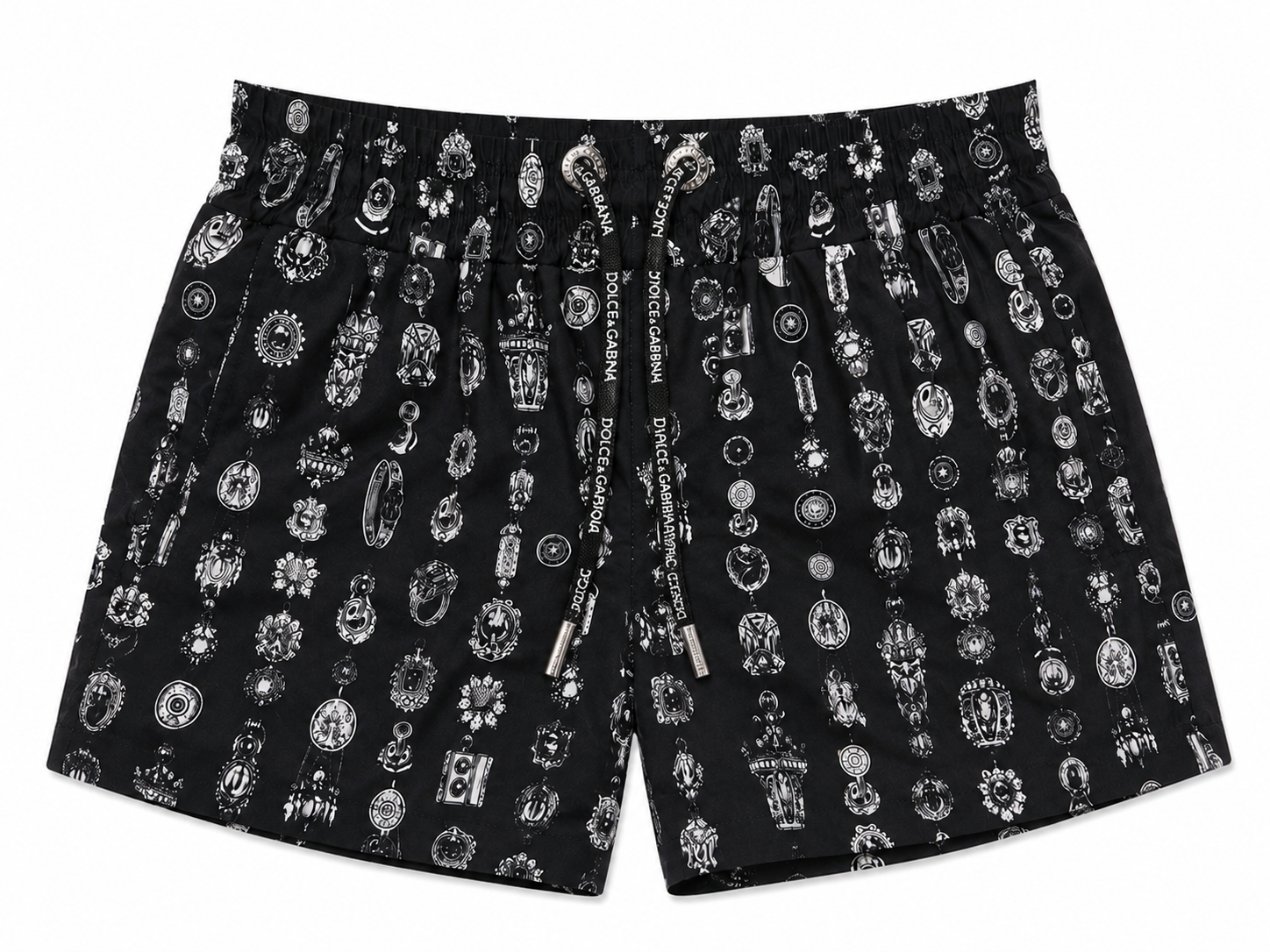 Jewelry Print Swim Shorts – Black