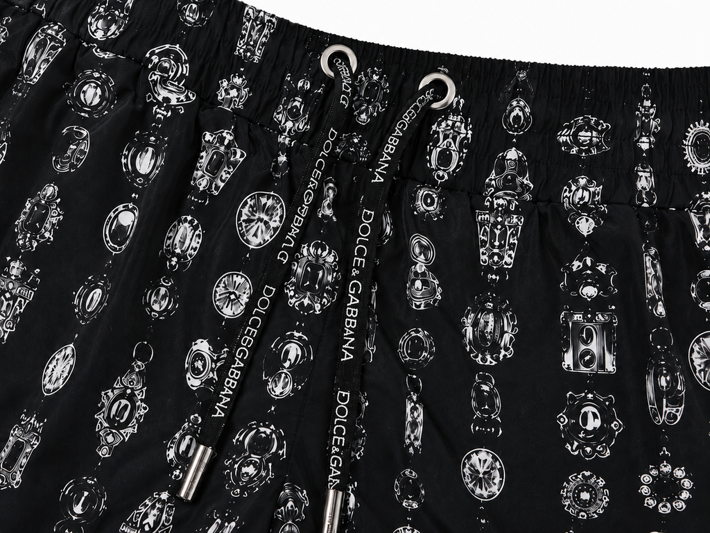 Jewelry Print Swim Shorts – Black