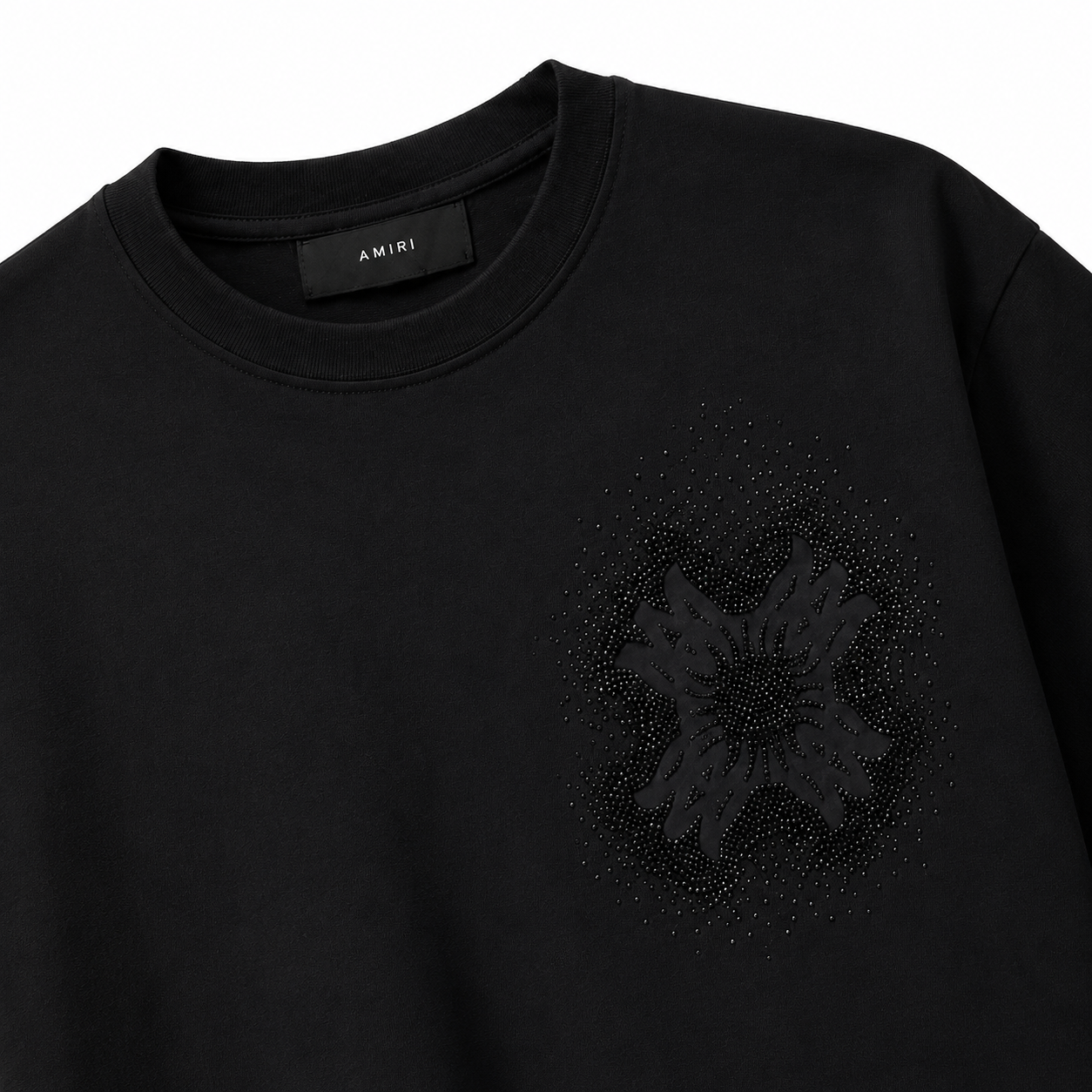 AMIRI Over sized Rhinestone Logo T-Shirt – Black