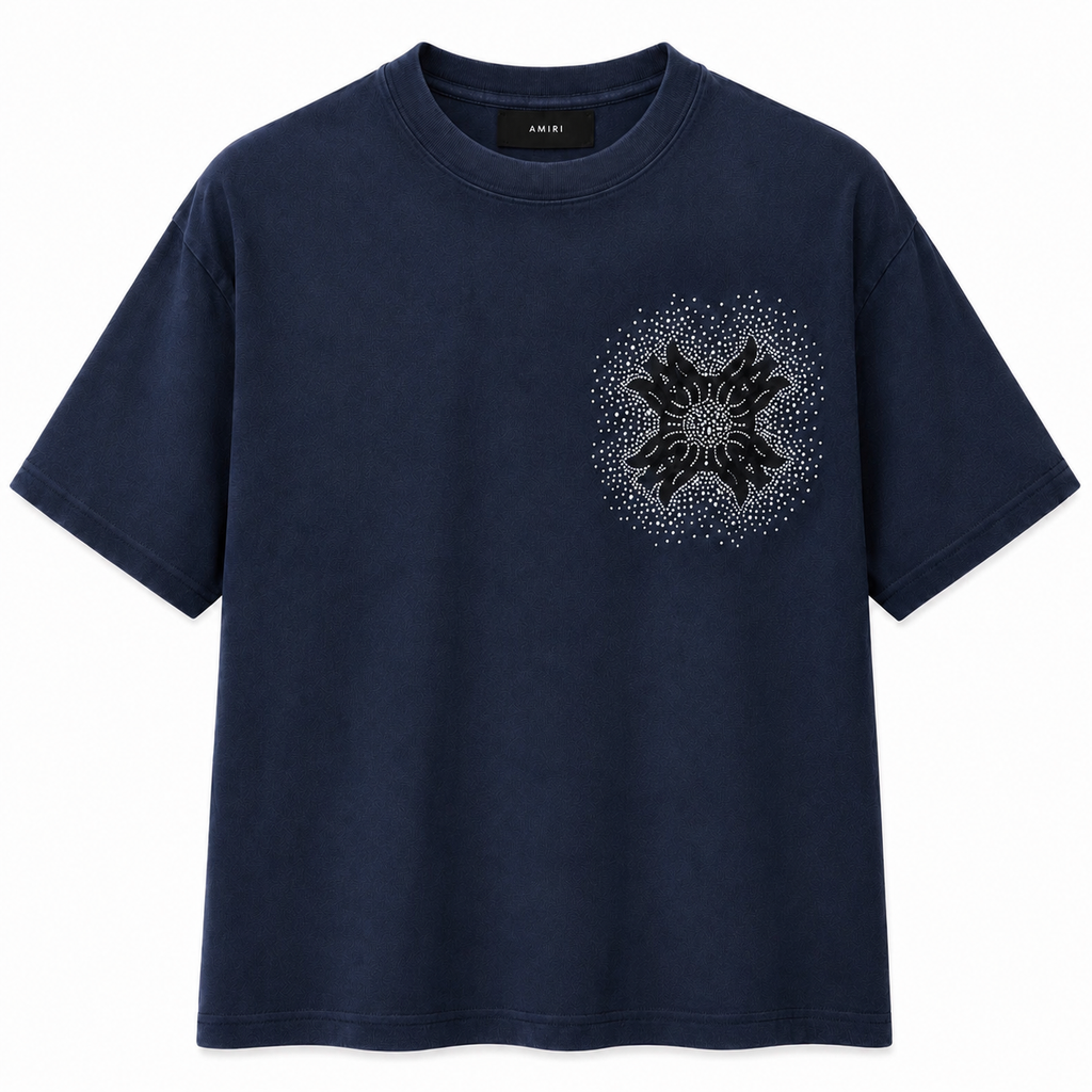 AMIRI Crystal Logo T-Shirt – Navy