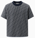 Oblique Knit T-Shirt – Grey/Navy