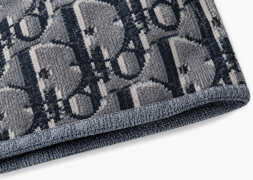 Oblique Knit T-Shirt – Grey/Navy