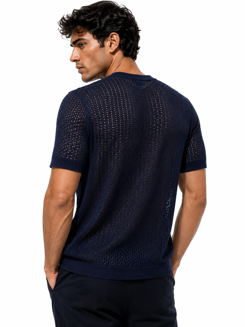 1V - Knit Logo T-Shirt – Navy