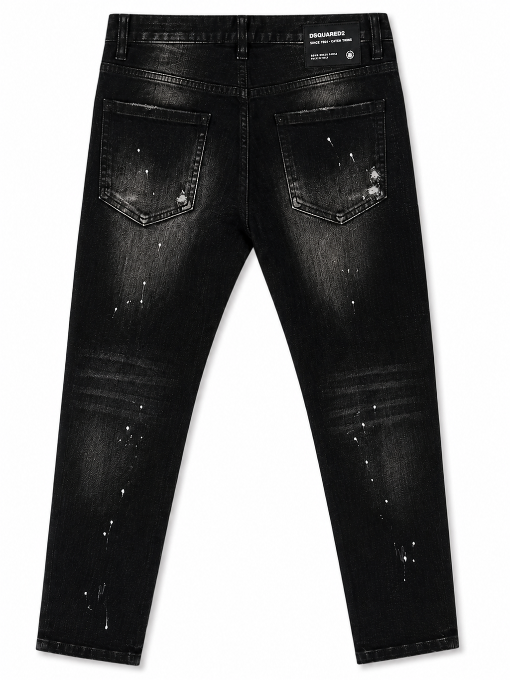 Dsquared2 Black Distressed Paint-Splatter Jeans