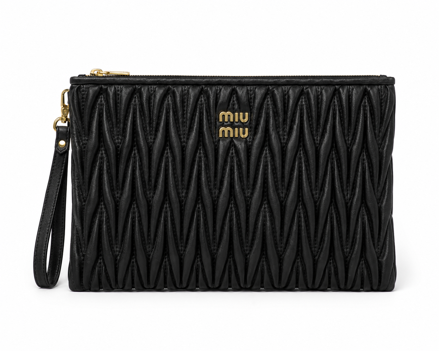 Miu Miu Quilted Leather Clutch – Black