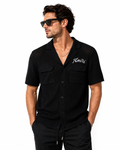 Amiri Open Knit Resort Shirt – Black