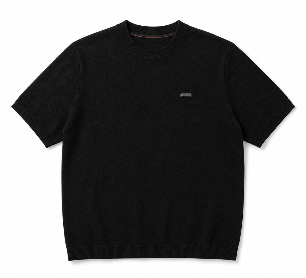 Zegna - Black Knit Box Fit T-Shirt