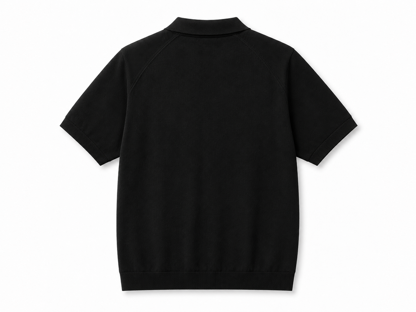 Loro Piana Black Knit Zip Polo