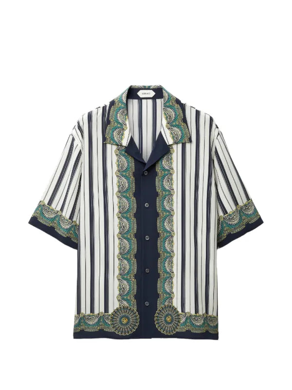Versaci - 'Crepe de Chine' silk printed shirt