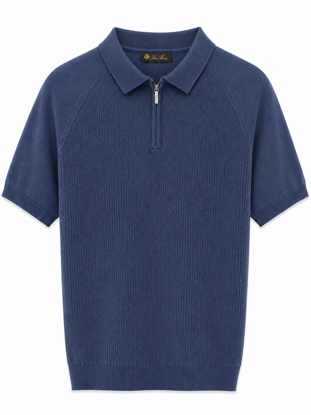 Loro Piana Zip Knit Polo – Navy
