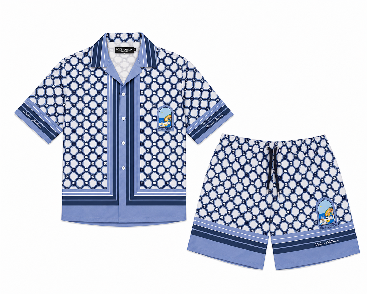 Blue & White Monogram Resort Set