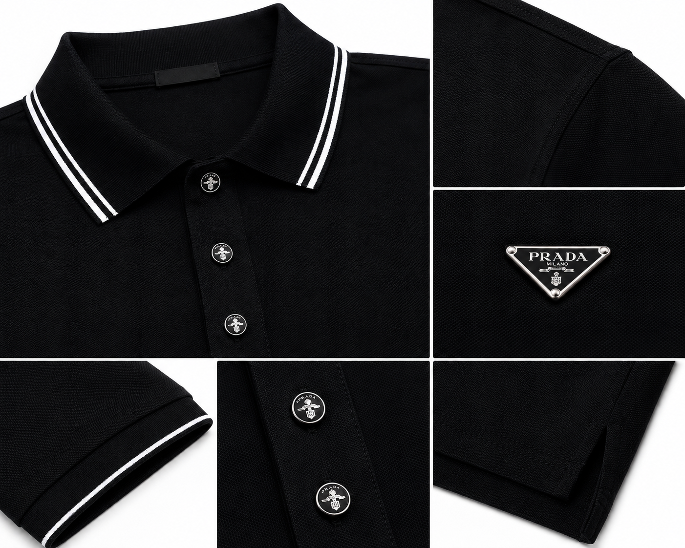 Prada Black Signature Polo