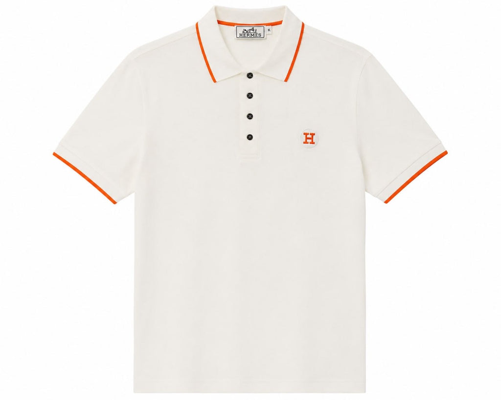 Hermès Polo Shirt – Cream & Orange