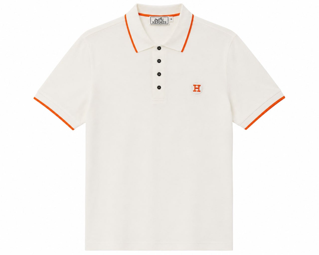 Hermès Polo Shirt – Cream & Orange