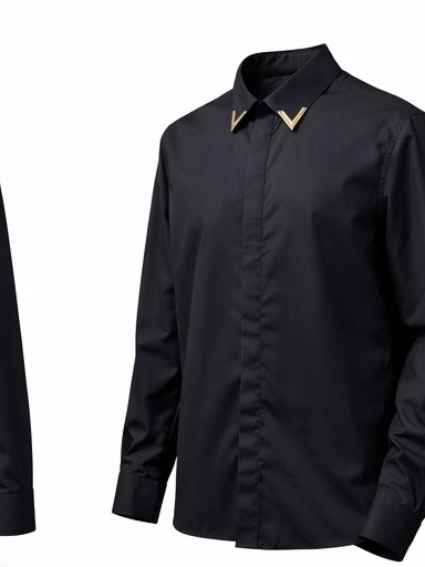Vallentino shirt black with gold logo