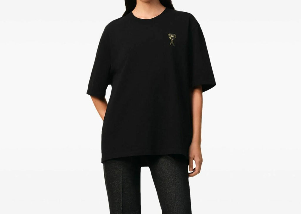 Ami Paris - Crew Neck Logo Patch T-Shirt Black