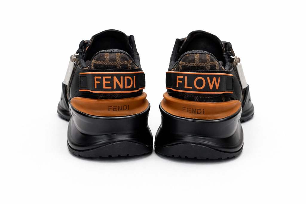 FENDI
'Flo' Jacquard Leather Sneakers FF