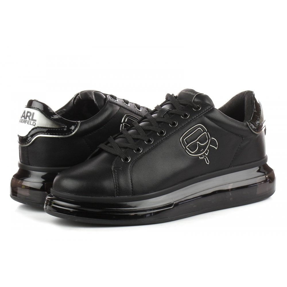 KARL LAGERFELD
KAPRI CUSHION PLEXICONIC LOGO BLACK LEATHER TRAINER