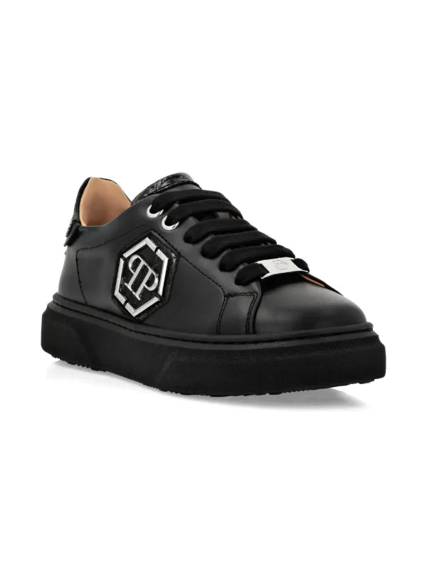 Philipp Plein
'Hexagon' leather ankle-strap sneakers
