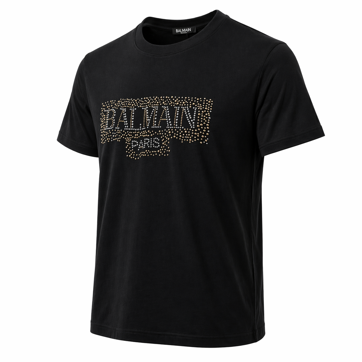 Balmain-stud-embellished logo cotton T-shirt