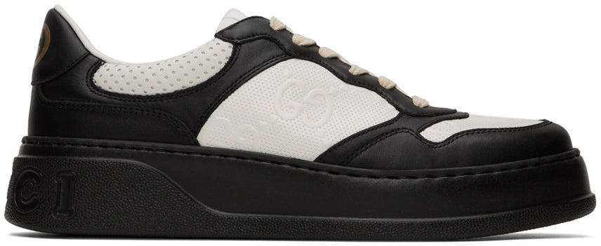 Gucci Black & White Embossed Sneakers