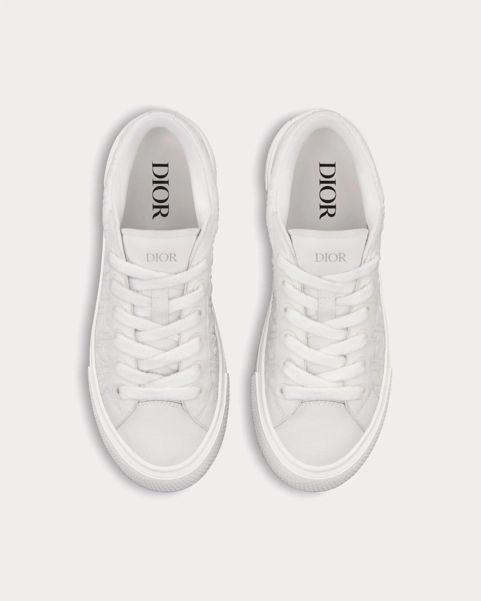 Dior - B33 White Grained Calfskin and White Dior Gravity Leather Low Top Sneakers