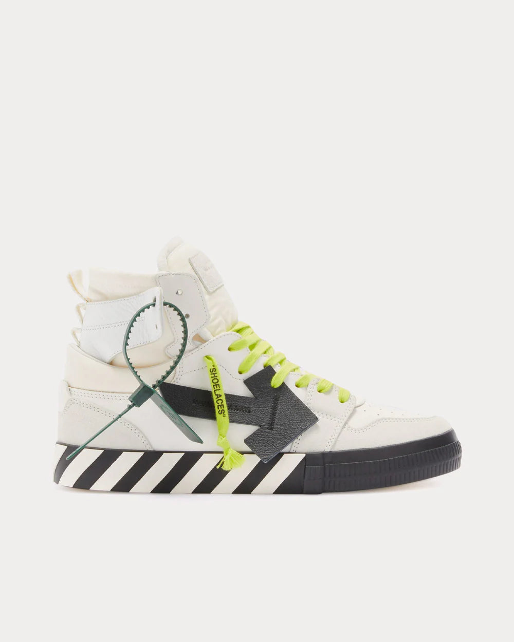 Off-White - Out Of Office "Ooo" Cream / White / Yellow High Top Sneakers