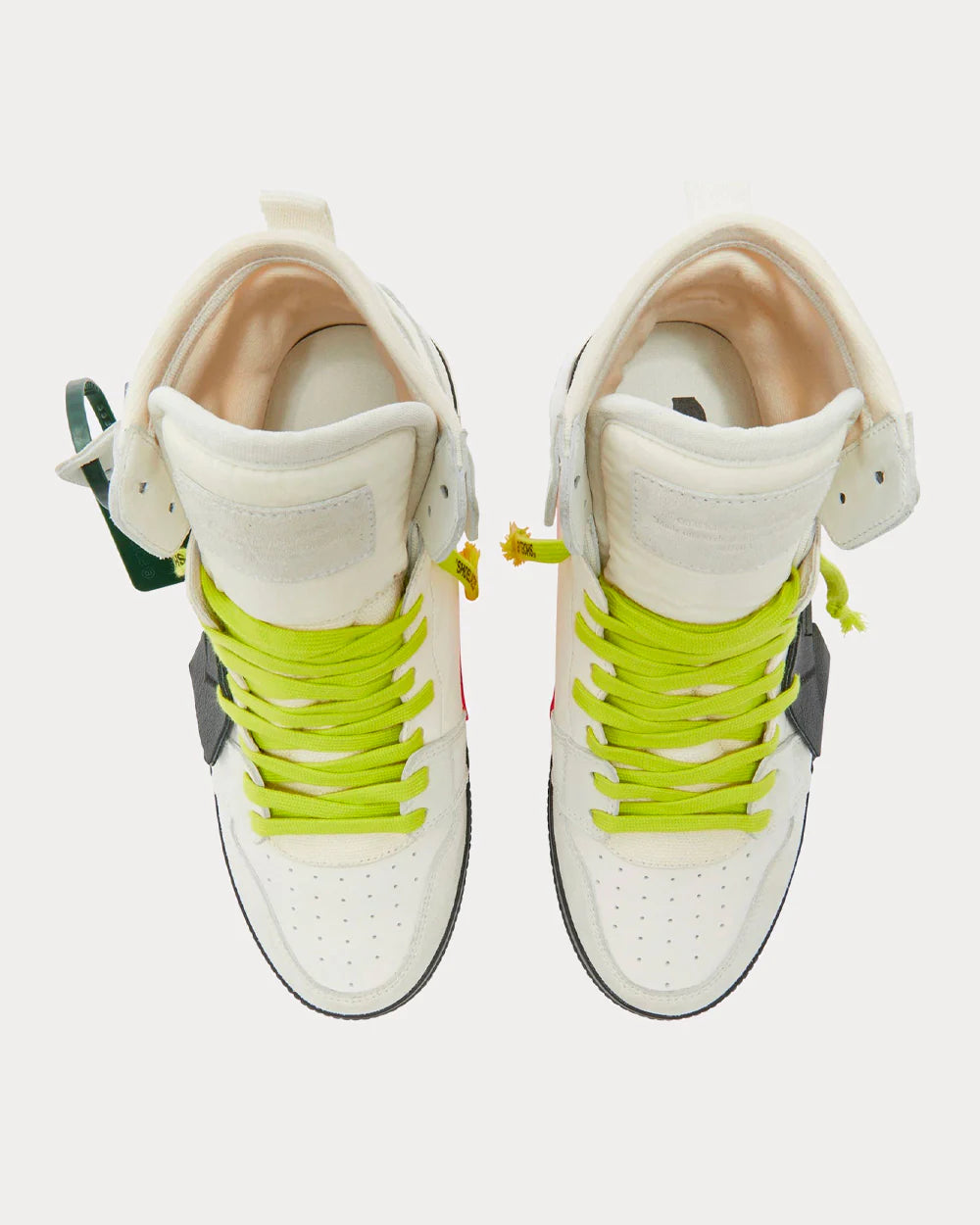 Off-White - Out Of Office "Ooo" Cream / White / Yellow High Top Sneakers