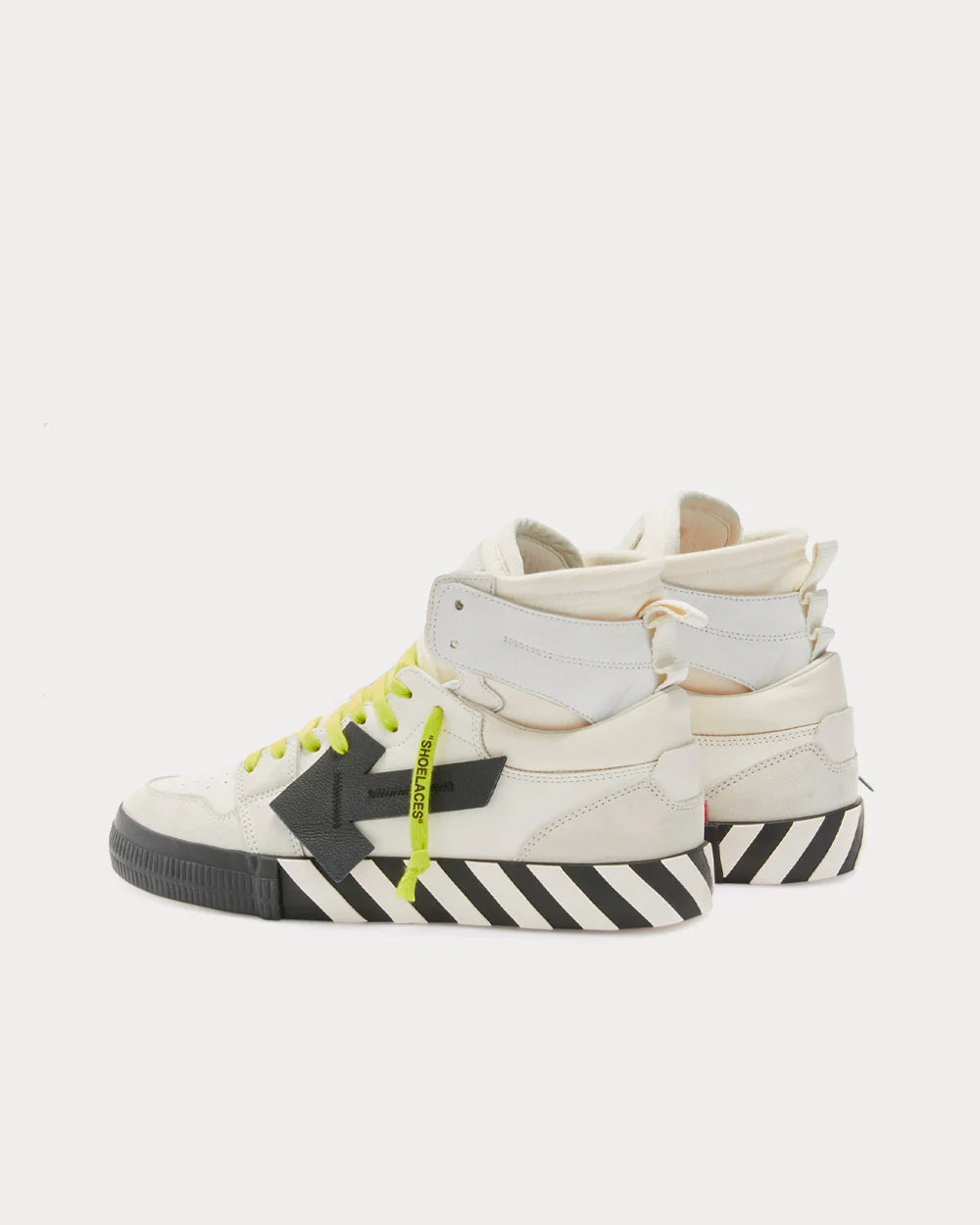 Off-White - Out Of Office "Ooo" Cream / White / Yellow High Top Sneakers