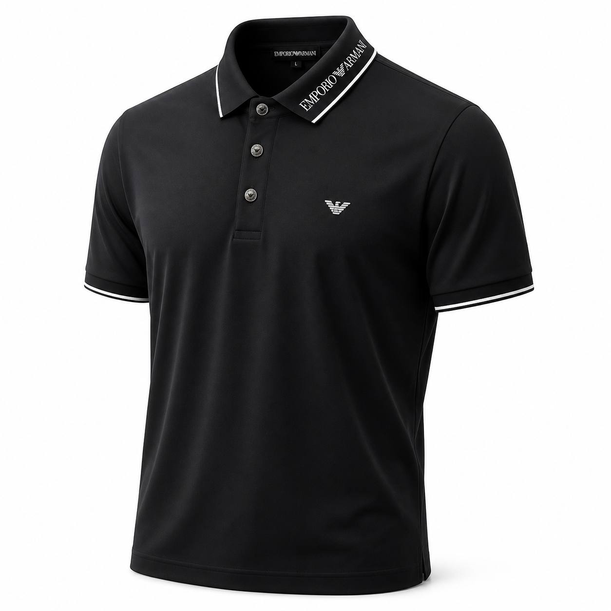 EMPORIO ARMANI Smooth Marselizia black Polo