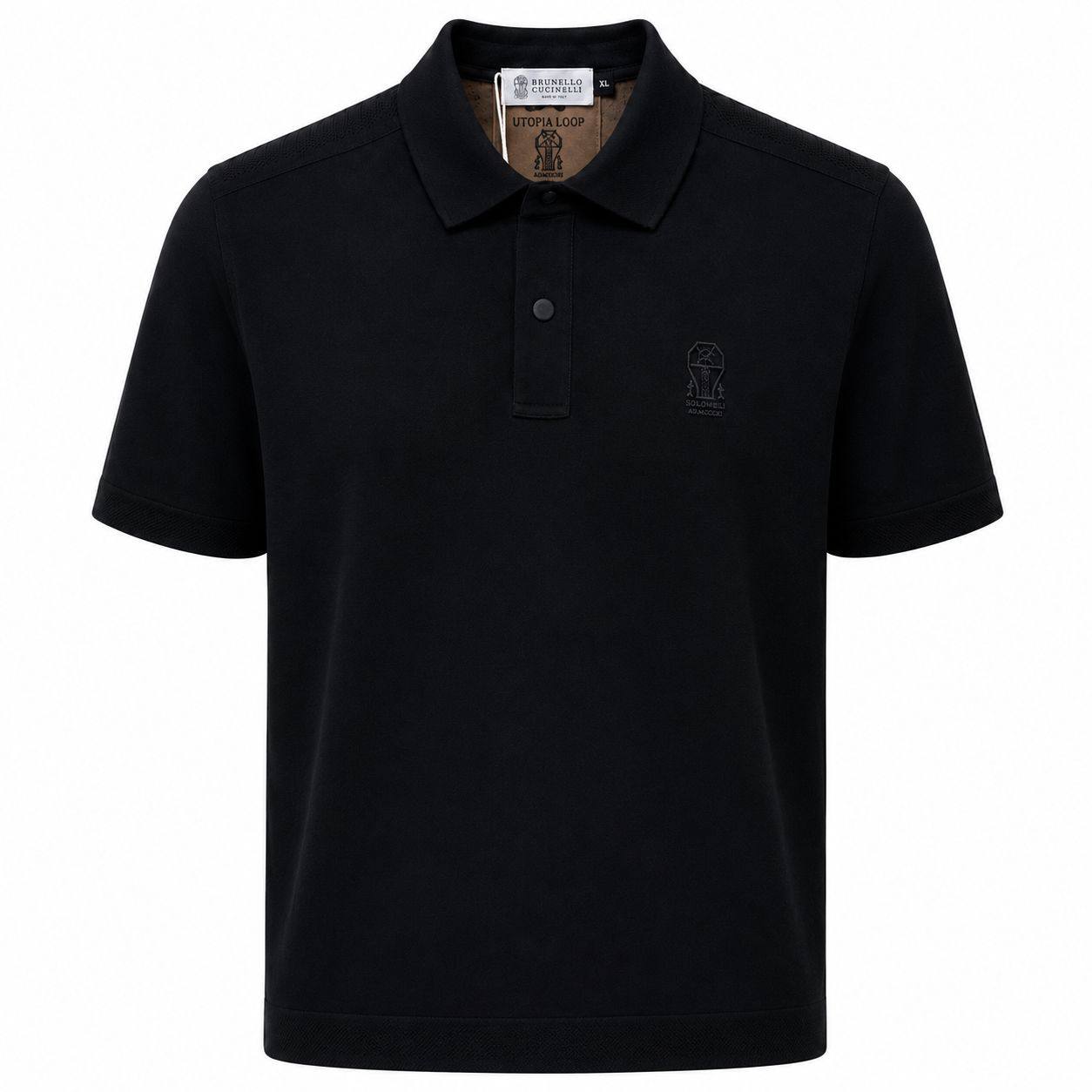 Brunello Cucinelli Black Polo T-Shirt