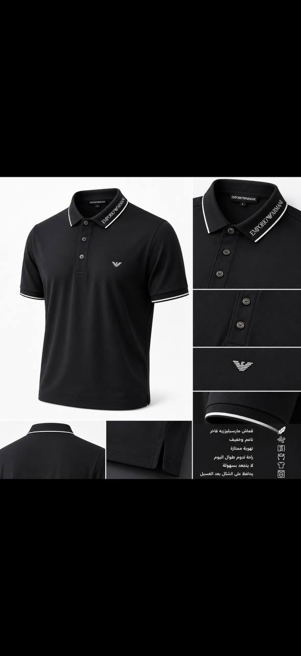 EMPORIO ARMANI Smooth Marselizia black Polo