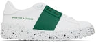 Valentino Garavani White & Green Open For A Change Sneakers