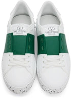 Valentino Garavani White & Green Open For A Change Sneakers